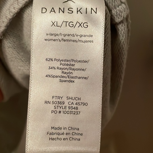 2 tops XL French terry Danskin loose fit soft knit - sage green & light gray - Picture 9 of 11